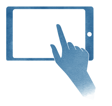 ilustracja ręki z tabletem